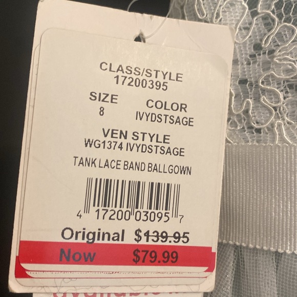 Girls dusty blue lace and Thule Party Dress - sz8 - Picture 6 of 6